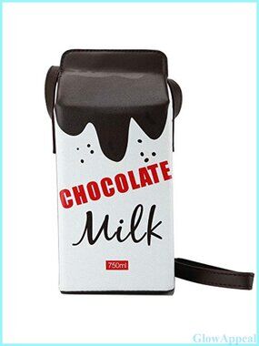 PU Leather Milk Box Crossbody Bag Novelty Satchel Mini Purse Lightweight